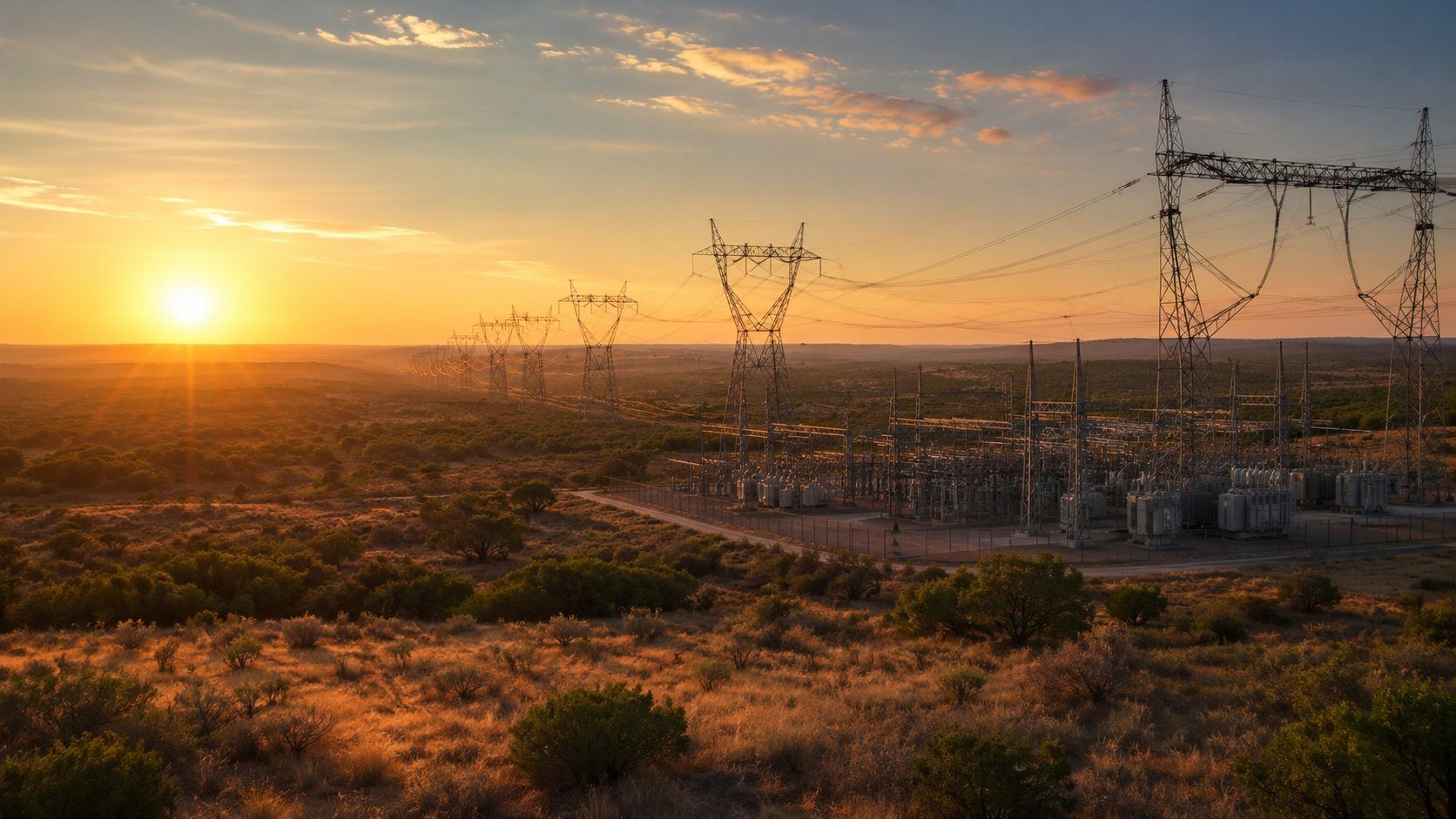 Texas transmission corridor and utility substation